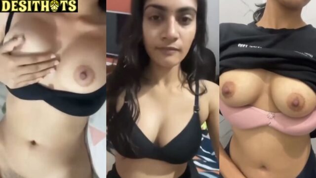 Desi Mallu Babe Plays with Big Boobs and Fingers Hairy Pussy